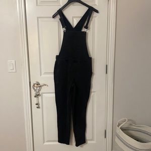Black jean overalls